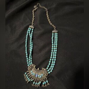 Women’s Turquoise and gold adjustable necklace